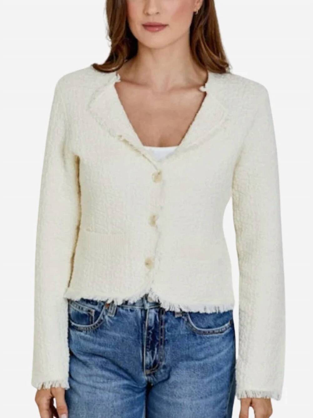 NEW DH NEW YORK giovanna textured blazer in vanilla